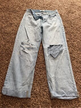 Light Blue Distressed Wide Leg Women’s Jeans